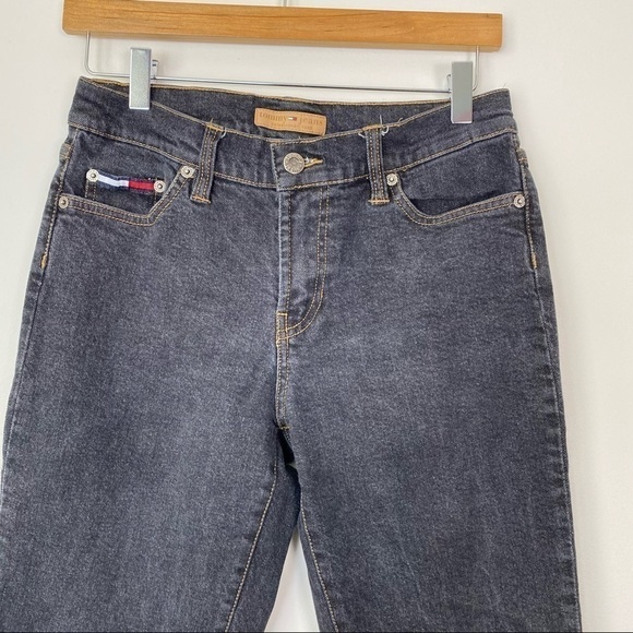 TH TOMMY JEANS Y2K Dark Wash Bootcut Stretchy Jeans 9 Retro Low Rise - Picture 8 of 13